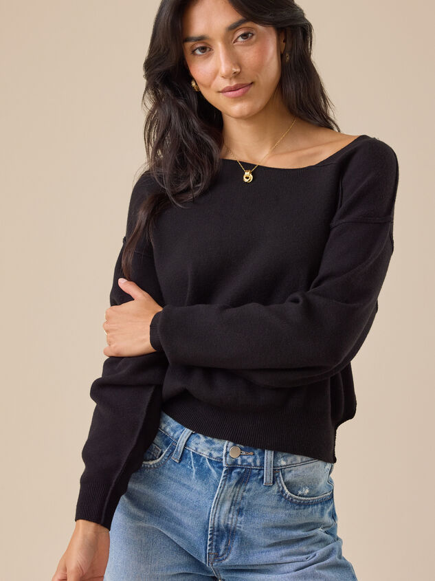 Camilla Asymmetrical Sweater Detail 3 - TULLABEE