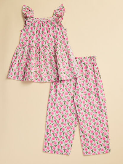 Kaeli Peony Top and Pants Set - TULLABEE
