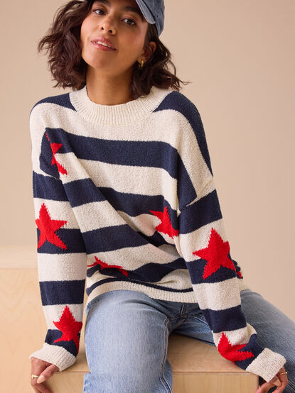 Liberty Patterned Star Sweater - TULLABEE