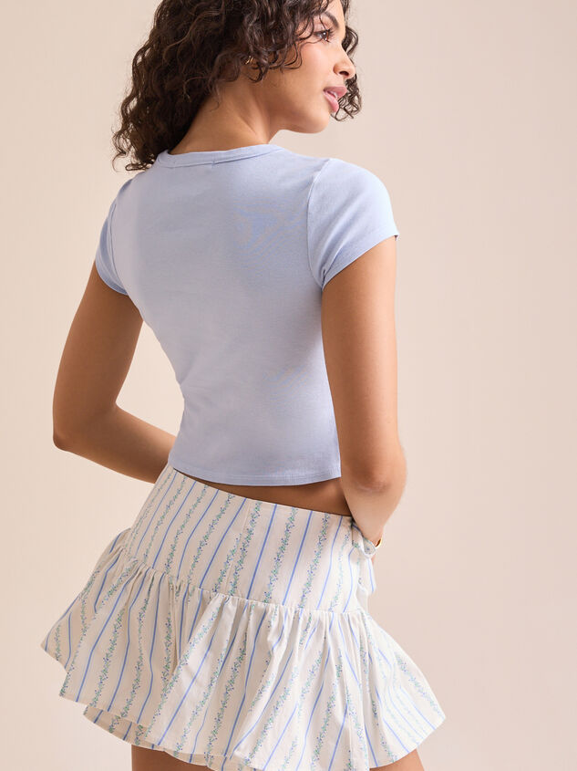 Embroidered Bow Baby Tee Detail 5 - TULLABEE