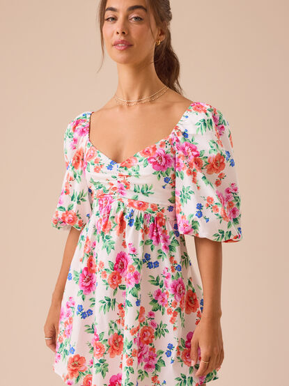 Cyndella Floral Mini Dress - TULLABEE