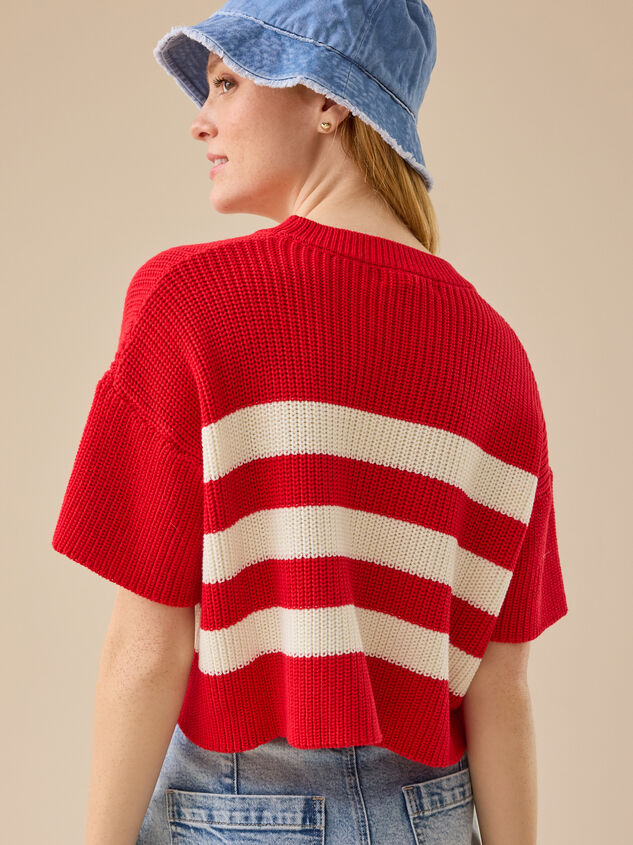 Ricki Striped Boxy Sweater Detail 5 - TULLABEE