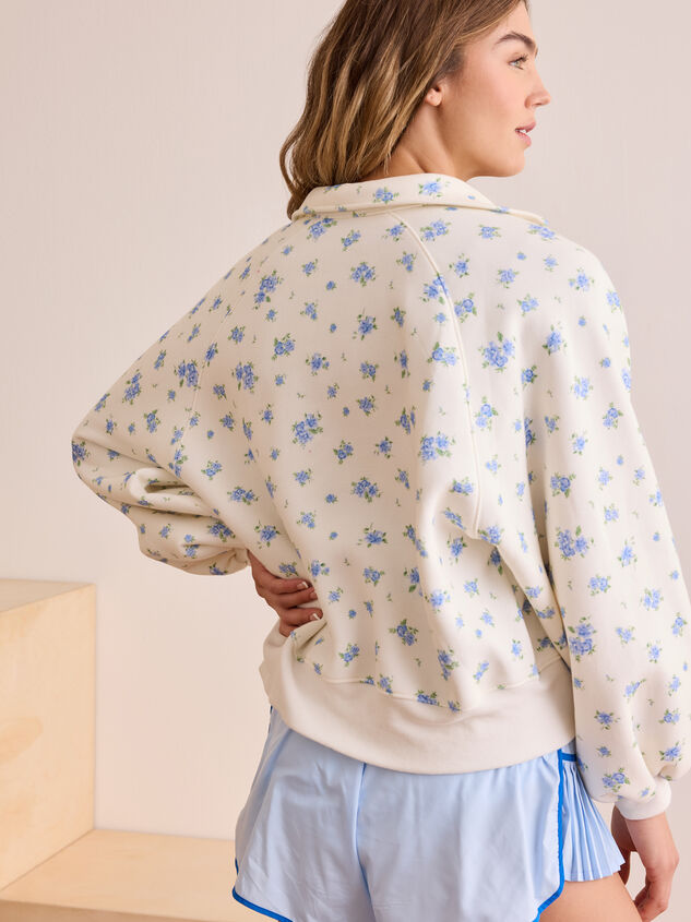 Peak Floral Balloon Sleeve Pullover Detail 6 - TULLABEE