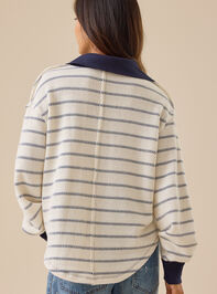 Lark Striped Oversized Polo Detail 3 - TULLABEE