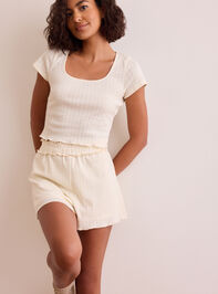 Maven Pointelle Baby Tee Detail 3 - TULLABEE