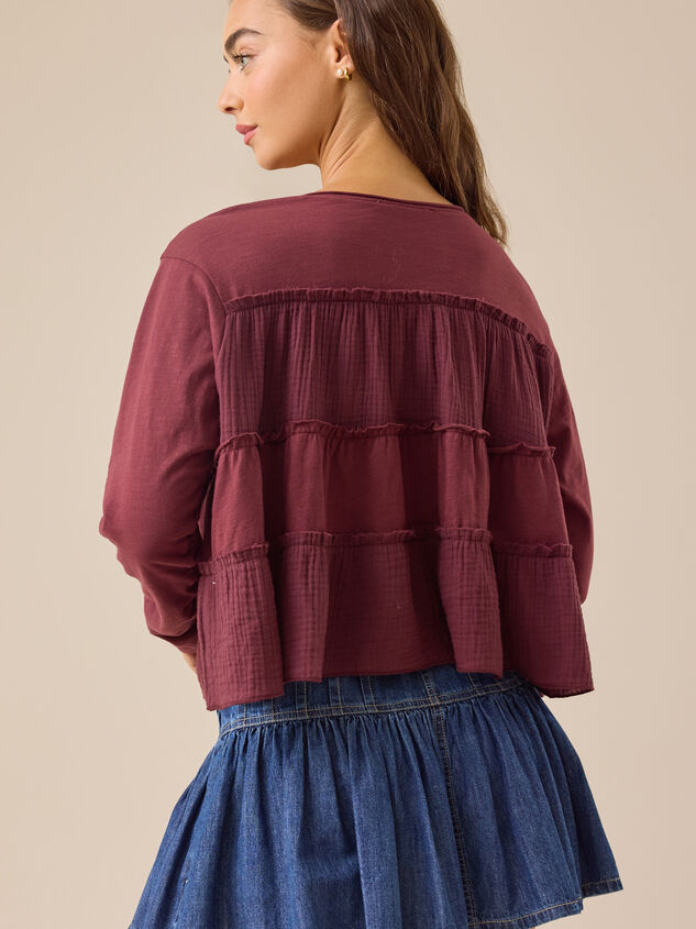 Lila Tiered Babydoll Top Detail 4 - TULLABEE