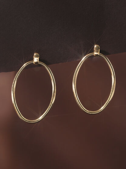 18K Gold Open Circle Dangle Earrings - TULLABEE
