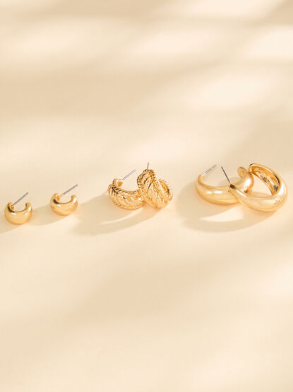 18K Gold Classic Hoop Set - TULLABEE