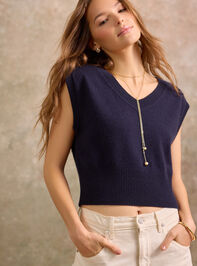 Lumina Cashmere V-Neck Sweater Vest - TULLABEE