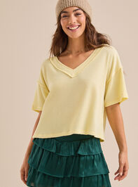 Ada Ribbed Boxy Tee Detail 2 - TULLABEE
