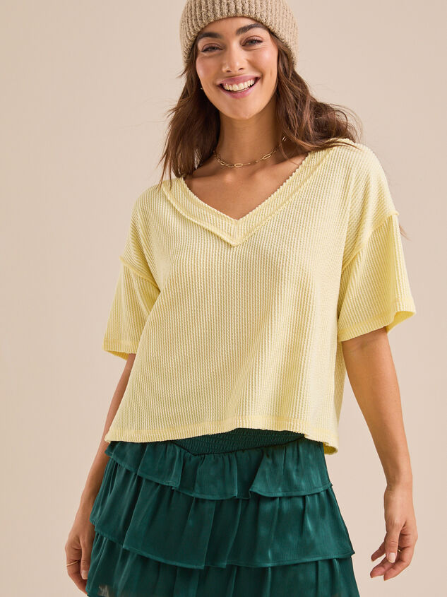 Ada Ribbed Boxy Tee Detail 2 - TULLABEE