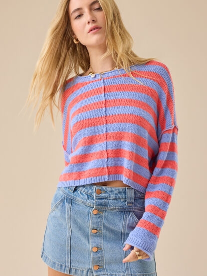 Delphine Bright Stripe Sweater - TULLABEE