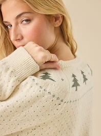 Fair Isle Trees Mama Sweater Detail 6 - TULLABEE