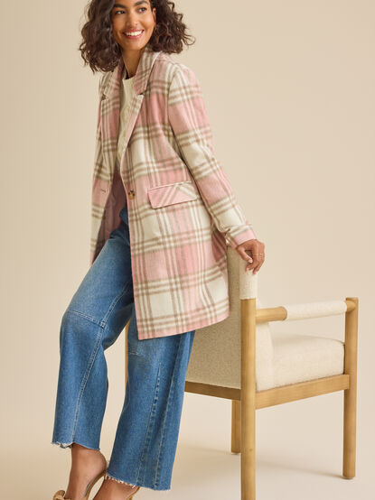 Robyn Plaid Peacoat - TULLABEE