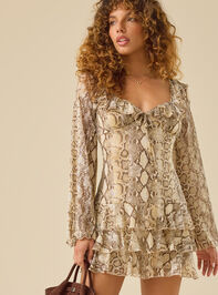 Skye Printed Mesh Mini Dress - TULLABEE