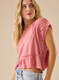 Micah Lace Peplum Top - TULLABEE