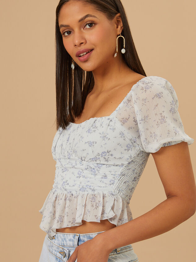 Beatrice Puff Sleeve Corset Top Detail 3 - TULLABEE