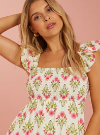 Bree Floral Mini Dress Detail 2 - TULLABEE
