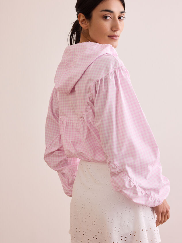Breakthrough Gingham Full Zip Hoodie Detail 5 - TULLABEE