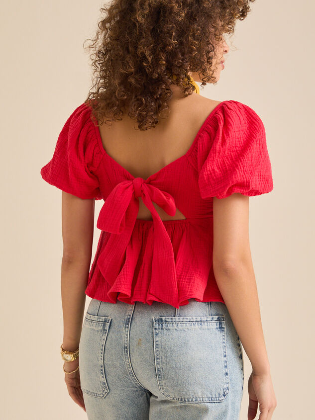 Nia Tie Back Babydoll Top Detail 4 - TULLABEE