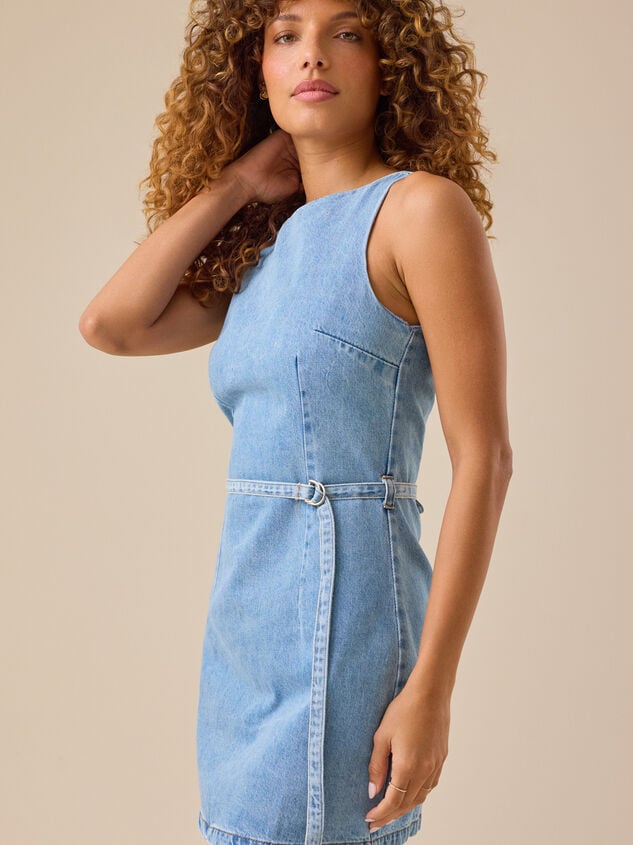 Luca Denim Mini Dress Detail 4 - TULLABEE