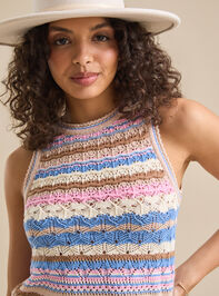 Bailee Striped Crochet Tank Detail 3 - TULLABEE