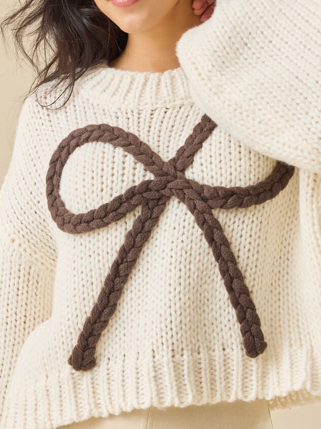 Jayda Rope Bow Pullover Detail 4 - TULLABEE