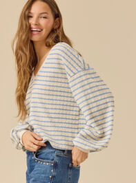Raelynn V-Neck Striped Top Detail 5 - TULLABEE
