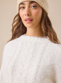Callie Fuzzy Cropped Sweater Detail 3 - TULLABEE
