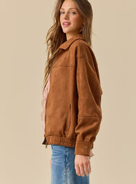 Vanessa Suede Bomber Jacket Detail 4 - TULLABEE