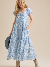 Addison Floral Midi Dress Detail 2 - TULLABEE