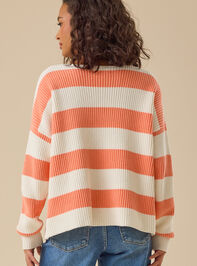 Mariah Striped Boatneck Sweater Detail 4 - TULLABEE