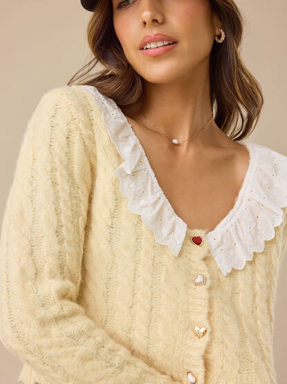 Millicent Heart Button-Down Cardigan - TULLABEE