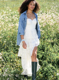 Umber Embroidered Lace Dress - TULLABEE
