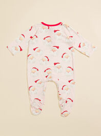 Vintage Pink Santa Footie by MudPie Detail 3 - TULLABEE