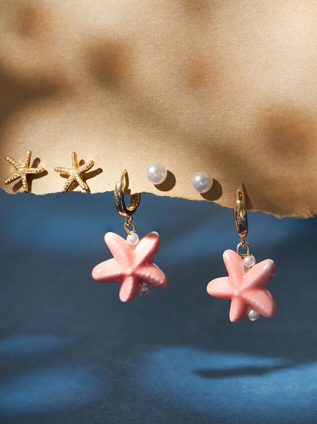 Pink Starfish Mini Hoop Set - TULLABEE