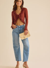 Vera Ruffle Tie Front Top Detail 2 - TULLABEE