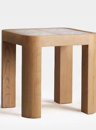 Audrey Wood Side Table Pink and Cream Detail 3 - TULLABEE