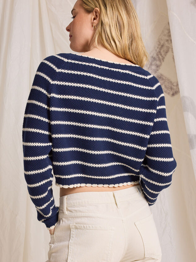 Mila Stripe Sweater Detail 5 - TULLABEE