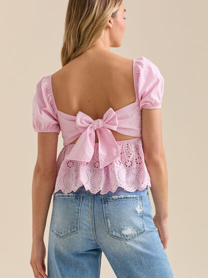 Camara Eyelet Babydoll Top - TULLABEE