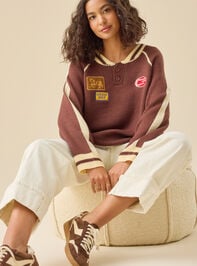 Lainey Western Patch Sweater Detail 2 - TULLABEE