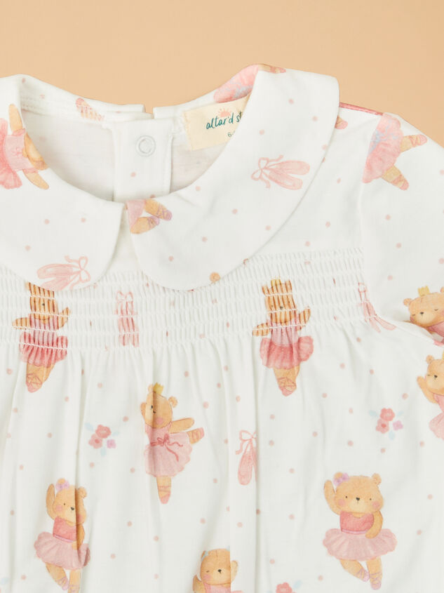 Ballet Bear Smocked Footie Detail 3 - TULLABEE