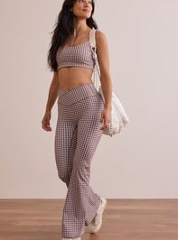 Step Up Gingham Flare Legging - TULLABEE