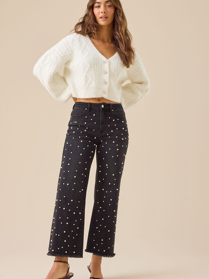 Rosalie High Rise Pearl Jeans - TULLABEE