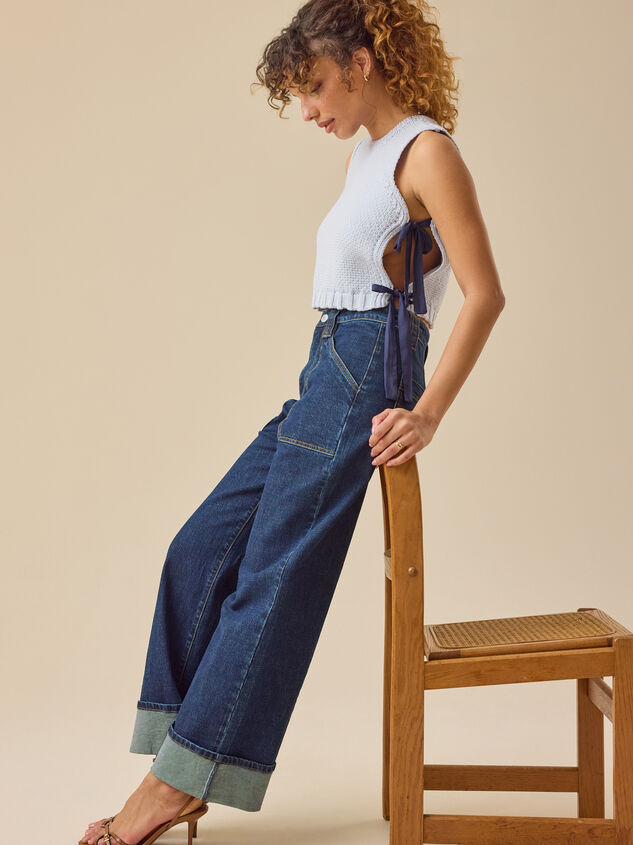 Charlie Side Tie Sweater Tank - TULLABEE