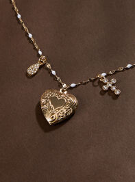 Elowen Dot Chain Long Locket Necklace Detail 2 - TULLABEE