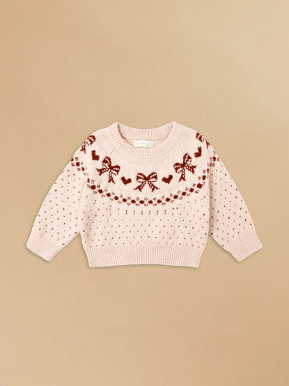 Fair Isle Bow Sweater by Rylee + Cru - TULLABEE