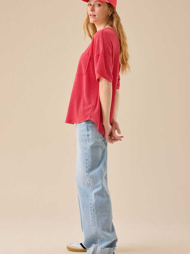 Alessia Ribbed Tunic Top Detail 3 - TULLABEE