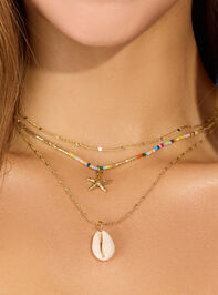 3 Layer Starfish Charm Necklace - TULLABEE