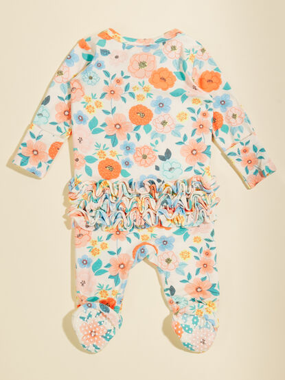 Emerson Floral Ruffle Footie - TULLABEE